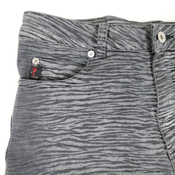 Vintage 90s Guess Tiger Stripe Jeans Women's 30x32 Straight Leg Stretch - Picture 5 of 9